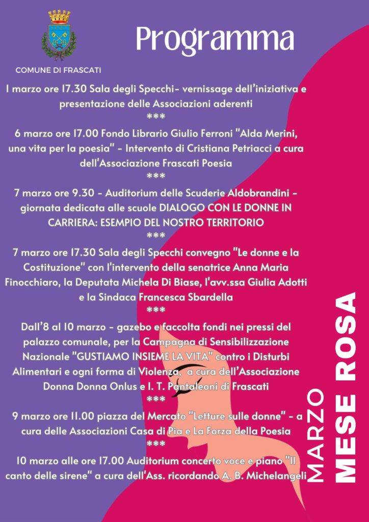 locandina marzo mese rosa 2024 frascati